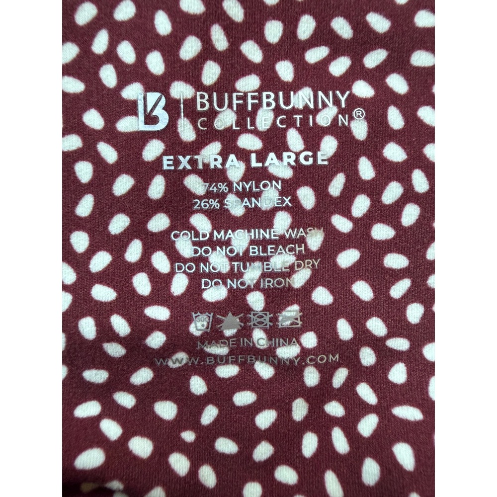 Buffbunny Collection Speckled Leggings Burgundy‎ White High Waist XL 25 Inseam - Picture 5 of 8